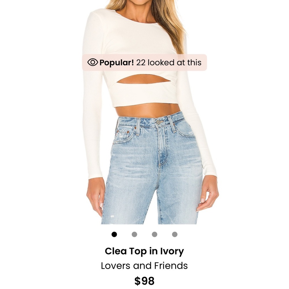 Lovers + Friends Ivory Crop Top